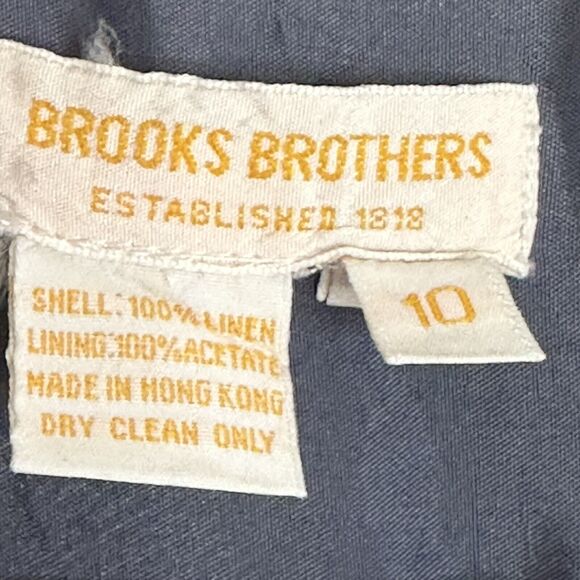 Brooks Brothers Dress Women's 10 Collared Preppy Lined Linen Rare Vintage - Picture 2 of 8